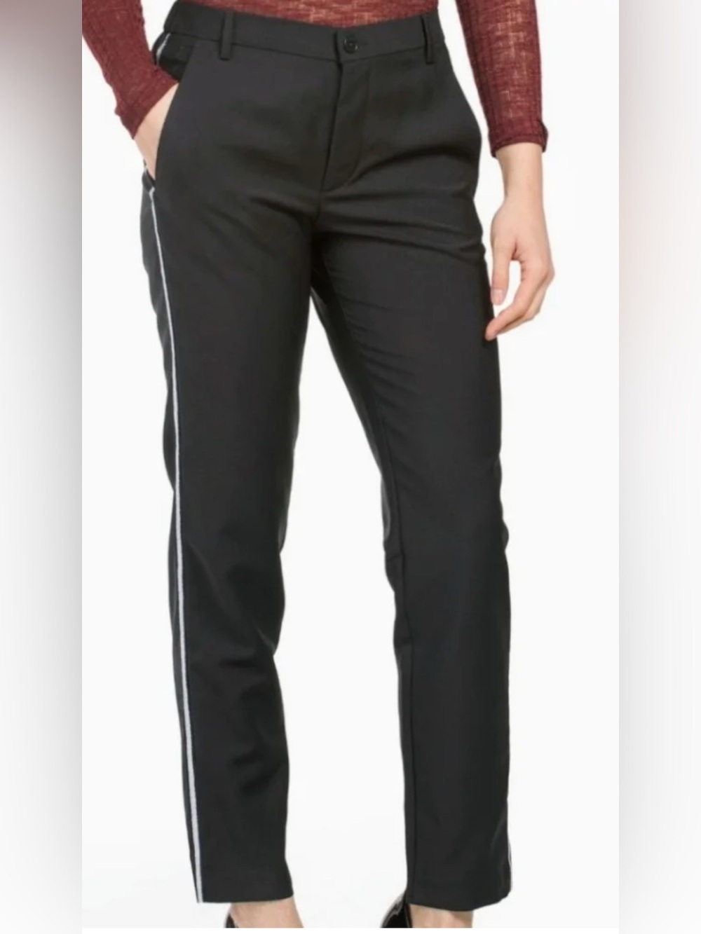 Zadig & Voltaire  Wool -
Pomelo Pants - NAVY 
Side Stripe Size 40
